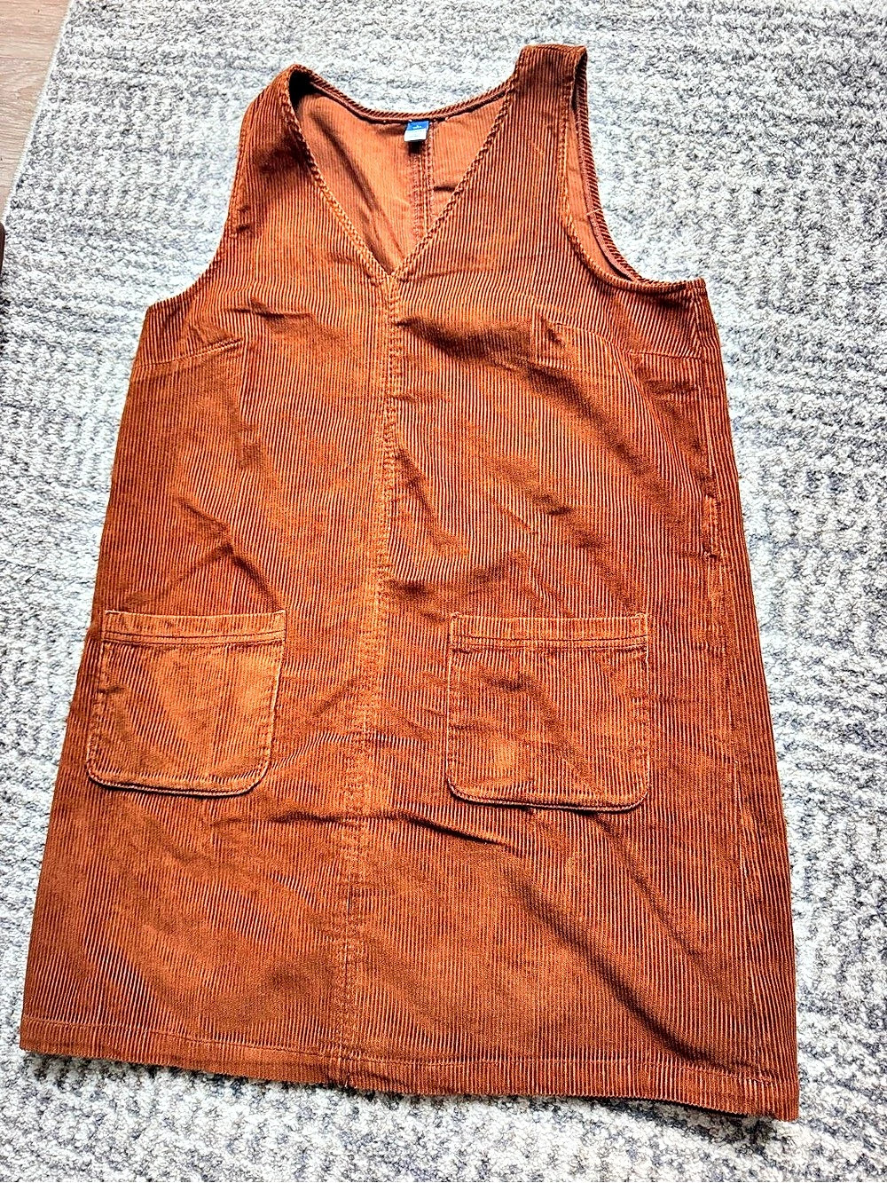 Old Navy Corduroy V-Neck Pinafore Dress Brown Large